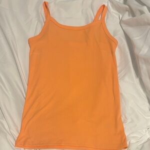 No Boundaries Orange Ribbed Spaghetti Strap Tank